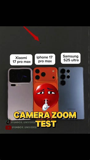iPhone 17 Pro Max vs Samsung S25 Ultra vs Xiaomi 17 Pro Max INSANE Zoom Test!😳📸 #shorts#viralvideo