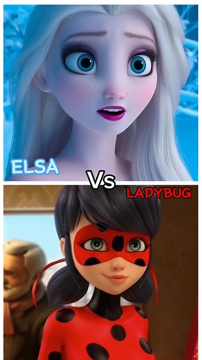Elsa❄️ Vs Ladybug🐞 #disney #miraculous #ladybug #marinette #elsa #frozen #fyp #fypシ #foryou #foryoupage #fy #kids #viral