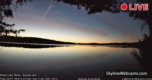 【LIVE】 Webcam Sebec Lake - Maine | SkylineWebcams