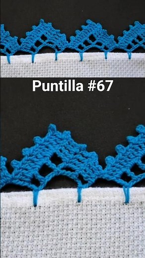 Beautiful lace edging with picot stitches, crocheted in a single round 💎 #laceededge #crochet #tu...