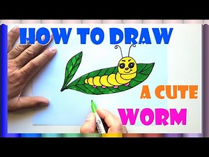 How to draw a Worm cute & easy way for kids🐛