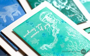 【卡片制作】蓝绿系海洋Monochromatic Ink Layering