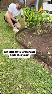 A little metal edging goes a long way. It’s crazy what a clean border can do, right? Comment LINK in the comments and I’ll DM you the product. *Must be following @thebuchaus to receive DM #landscapeedging #backyarddiy #gardenmakeover #backyardupgrade | The Buc Haus