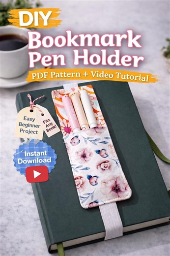Bookmark Pen Holder Pattern PDF | Book Bookmark With Elastic | Beginner Friendly | Video Tutorial Included - Etsy UK