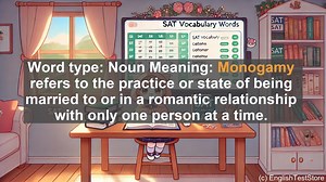 5000 Must Know SAT Vocabulary - Monogamy: One Partner at a Time