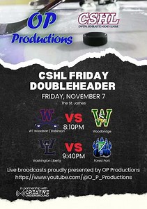 CSHL Doubleheader at The St James Friday night!!!