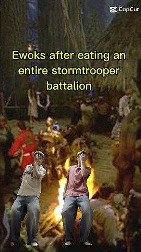 Ewok celebration at the end of return of the Jedi is sus #starwars #sus #ewoks #celebration