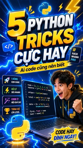 5 trick dành cho ai chuẩn bị học Python? Bạn đã biết chưa? #hocpython