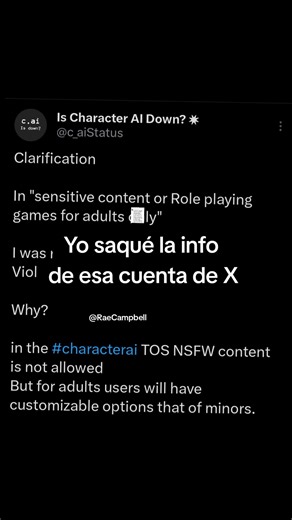 Aclaración sobre temas adultos en Character.ai