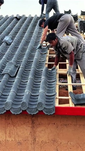 Smart Worker Technique Easy And Precise Way to Install Tile Roof Using Simple Tools #shorts