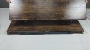 Rustic Brown 24 Inch Floating Shelves for Wall, Wooden 12 Inch Deep Floating Shelves Set of 2, Wall Shelves for Bathroom over Toilet, Live Edge Display Shelf with Invisible Brackets for Home Decor
