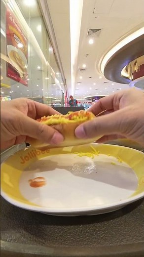 Eating a Jolly Hotdog at Jollibee 🇵🇭