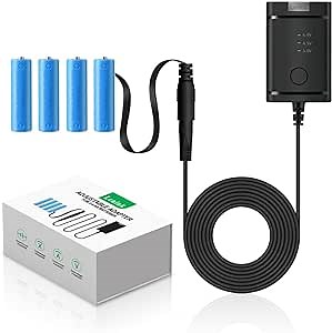 Lenink Adjustable AC Power Supply Adapter for 2 AA 3 AA 4 AA Batteries, 3V, 4.5V, 6V, AA Battery Replacement Adapter for LED Lights, Decorations (Black)