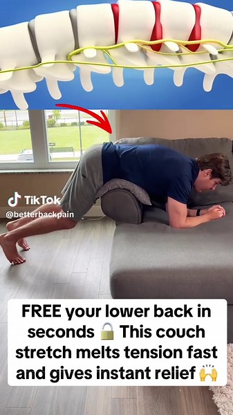 FREE your lower back in seconds 🔓 This couch stretch melts tension fast and gives instant relief 🙌 Full program in bio 🔗 #betterbackpain #lowbackpain #backpainrelief #mobility #painrelief