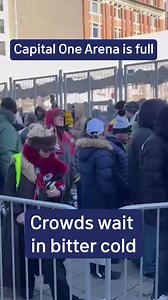 Capital One Arena reached maximum capacity around 1 p.m. on Inauguration Day, as crowds of supporters waited in the bitter cold to get inside and celebrate President Trump's return to office.⁠ ⁠ "Fire Marshal said no," one supporter told us as he walked back through the crowd away from the arena.⁠ ⁠ Get the latest updates from our live blog here: http://nbc4dc.com/0kr4nIo ⁠ #trump #donaldtrump #capitalonearena #washingtondc #dc #47 #45 #dcnews #inaugurationday #inauguration | NBC Washington