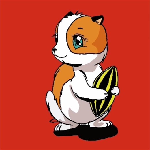 a digital drawing of a manga chipmunk