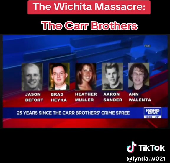 December 8th - 15th, 2000: The Wichita Massacre, also known as the Wichita Horror, was a week-long violent crime spree perpetrated by brothers Reginald and Jonathan Carr, in the city of Wichita, Kansas. Five people were killed, and two people, a man and a woman, were severely wounded. One escaped, pretending to be