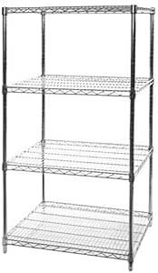 Shelving Inc. 24"d x 36"w x 72"h Chrome Wire Shelving with 4 Tier Shelves, Weight Capacity 800lbs Per Shelf