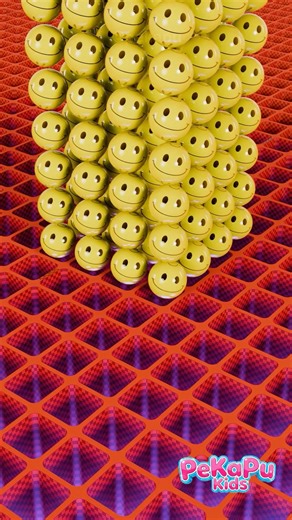 Into The Grid smiley Balls Drop #satisfying #balls #smile #3danimation #sound