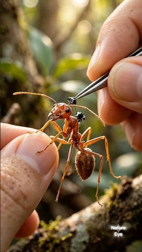 Micro Camera on a Weaver Ant! (Secret Leaf Nest POV) 🎥✨ #ants
