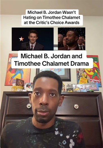 Replying to @RickReactsNGames | Streamer Michael B. Jordan Wasn’t Hating on Timothee Chalamet at the Critic’s Choice Awards Marty supreme controversy Sinners snubbed at critics choice awards