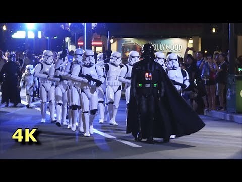 Darth Vader & Stormtroopers Imperial March - Disney's Hollywood Studios Galactic Nights - 4K