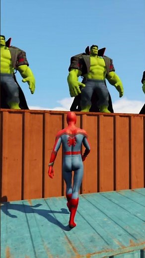 SPIDERMAN VS HULK BRUTAL PARKOUR BATTLE #spiderman #gta #shorts