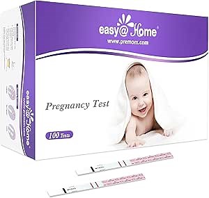 Easy@Home Pregnancy Test Strips Kit: 100 Pack hCG Test Strips - Early Detection Home Bulk Pregnancy Strips | EZW1-S:100