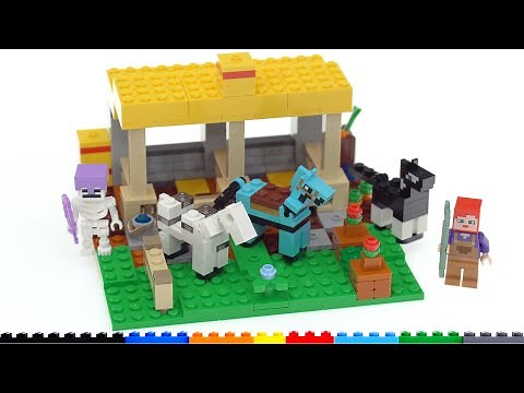 LEGO Minecraft: The Horse Stable set 21171 review! With trident, 3x animals, decent build, TRIDENT!!