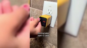 3 in 1 Fast Charger, 80 Watt Retractable Charger, Scalable Fast Charger Module with Type C Cable and 2 USB Ports Portable Fast Charging Wall Plug for Phone and Laptops (Yellow+Green)