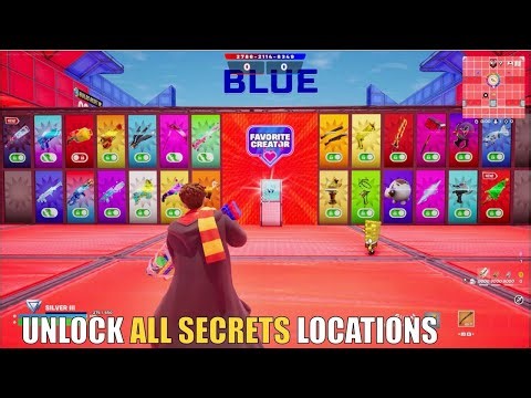 SUPER RED VS BLUE TYPICAL GAMER MAP FORTNITE - ALL SECRETS LOCATIONS PART 16 (FIREWORK SHOTGUN)
