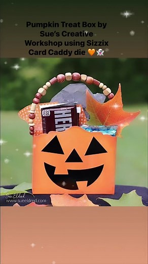 Sue's Creative Workshop made an adorable Pumpkin Gift Box using the Sizzix Card Caddy die! I love the beaded handle she added 🧡 More ideas on the blog: https://www.eileenhull.com/2023/09/box-bonanza-september-wrap-up-with-eileen-hull.html. #eileenhull #teameileen #sizzix #mymakingstory #cardcaddydie | Eileen Hull Designs