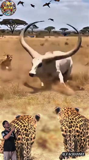 Perjuangan Sapi Tanduk Besar: Lolos dari Cengkeraman Singa & Leopard!