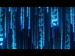 Matrix Code in Blue