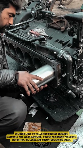 Cylinder Liner Installation into Engine Block using Manual Alignment Technique