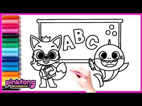 Coloring Pinkfong and Baby Shark ABC | Fun Coloring Tutorial for Kids