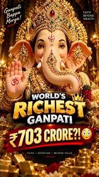 The Richest Ganpati in the World: A ₹703 Crore Wonder! 🤩 #ganeshchaturthi #trending