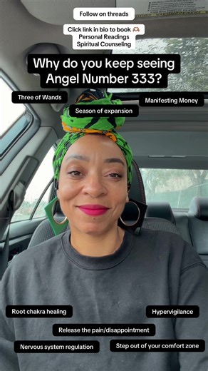 Do you keep seeing Angel number 333? Tap in so you can find out why! Need any additional clarity or assistance? Click the link in my bio to book. 🫶🏽🙏🏽🫶🏽 #333 #angelnumbers #nervoussystemregulation #spiritualtok #numerology