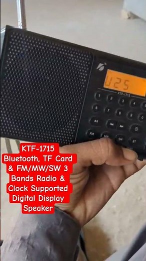 KTF-1715 Bluetooth, TF Card & FM/MW/SW 3 Bands Radio & Clock Supported Digital Display Speaker