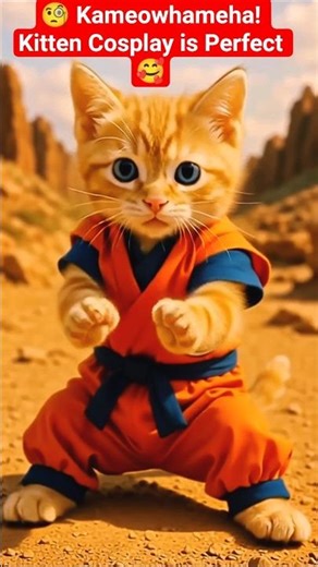 🥰 Kameowhameha! Kitten Cosplay is Perfect 😍 #KittenCosplay #DragonBallZ #cat #kitten #kitty