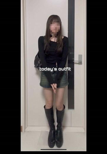 モザイク自動でかけられる神アプリみつけた*. ﾟ 前の画角で見たいって声たくさん頂いたので撮ってみたよ🪄ྀི  ︎︎ tops：@SHEIN skirt： @amood_jp outer：amood  #ootd #outfitideas #ファッション #骨格ウェーブ #amood #アムード #amood購入品 #pr #韓国ファッション