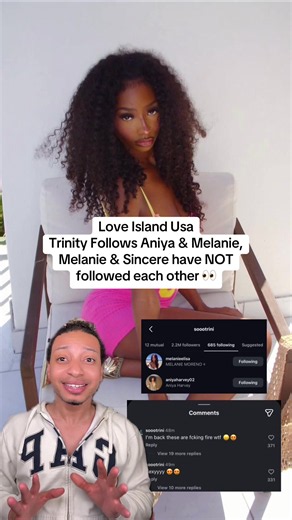 Trinity Now Follows Aniya, Melanie & Kayda after getting her Phone back post Love Island Usa Finale! But Melanie is completely M.I.A. 🫖👀 #LoveIslandUsa #TrinityLoveIsland #MelanieLoveIsland #AniyaLoveIsland #SincereLoveIsland