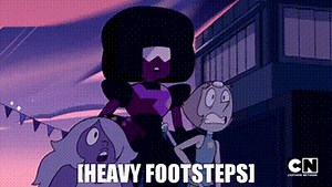 [Heavy footsteps]