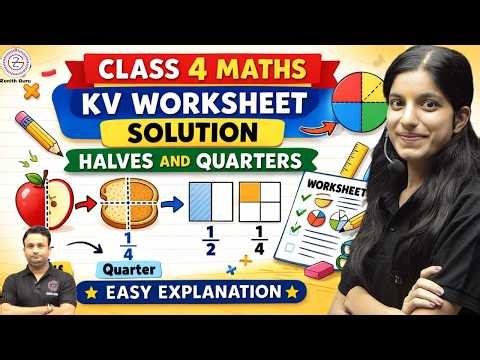 Class 4 Maths KV Worksheet solution | Halves and Quarter | By Saloni ma'am