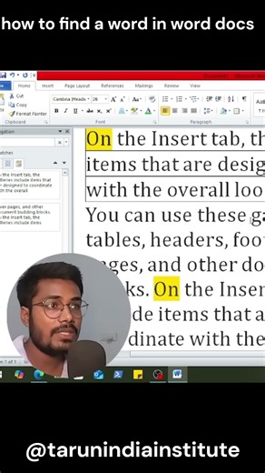 how to find a word in word documents in ms word 2010 #howto #wordtips #tech