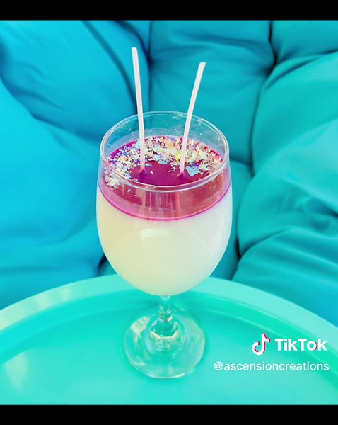 Wineglass Lavender scented Spring candles** #candles #candletok #candlebusiness #candlemaker #candlemagic #candlesoftiktok