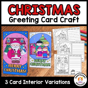 Christmas Greeting Card Craft – Fun Writing & Coloring Activity | K–3