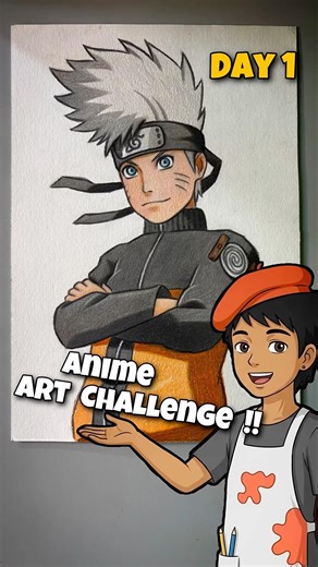 Drawing Naruto with Kakashi's Hair 💀