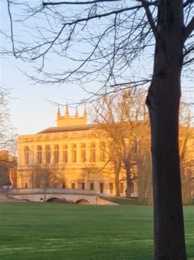 Cambridge, UK 🇬🇧 Wren Library (built in 1695) at Trinity College (founded in 1546). Behind it, St John’s Chapel (built between 1511–1536) slowly appears. All glowing in the golden colours of sunset ✨🌅 #Cambridge #GoldenHour #History #trinity