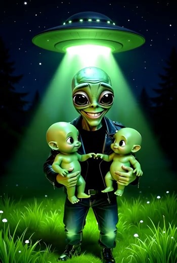Alien Father Reunites With His Space Babies